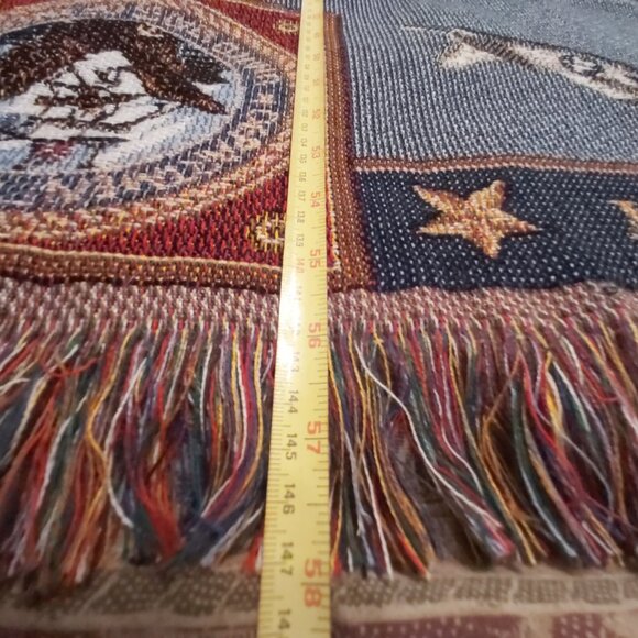 Veterans of World War II American Heroes Army Navy Woven Throw 55" x 46" +Fringe - Picture 9 of 12